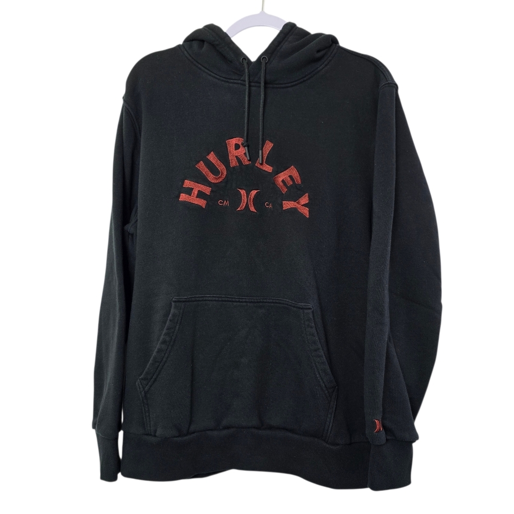 Hurley Men’s Black Pullover Hoodie Sweatshirt Size L Streetwear Skate